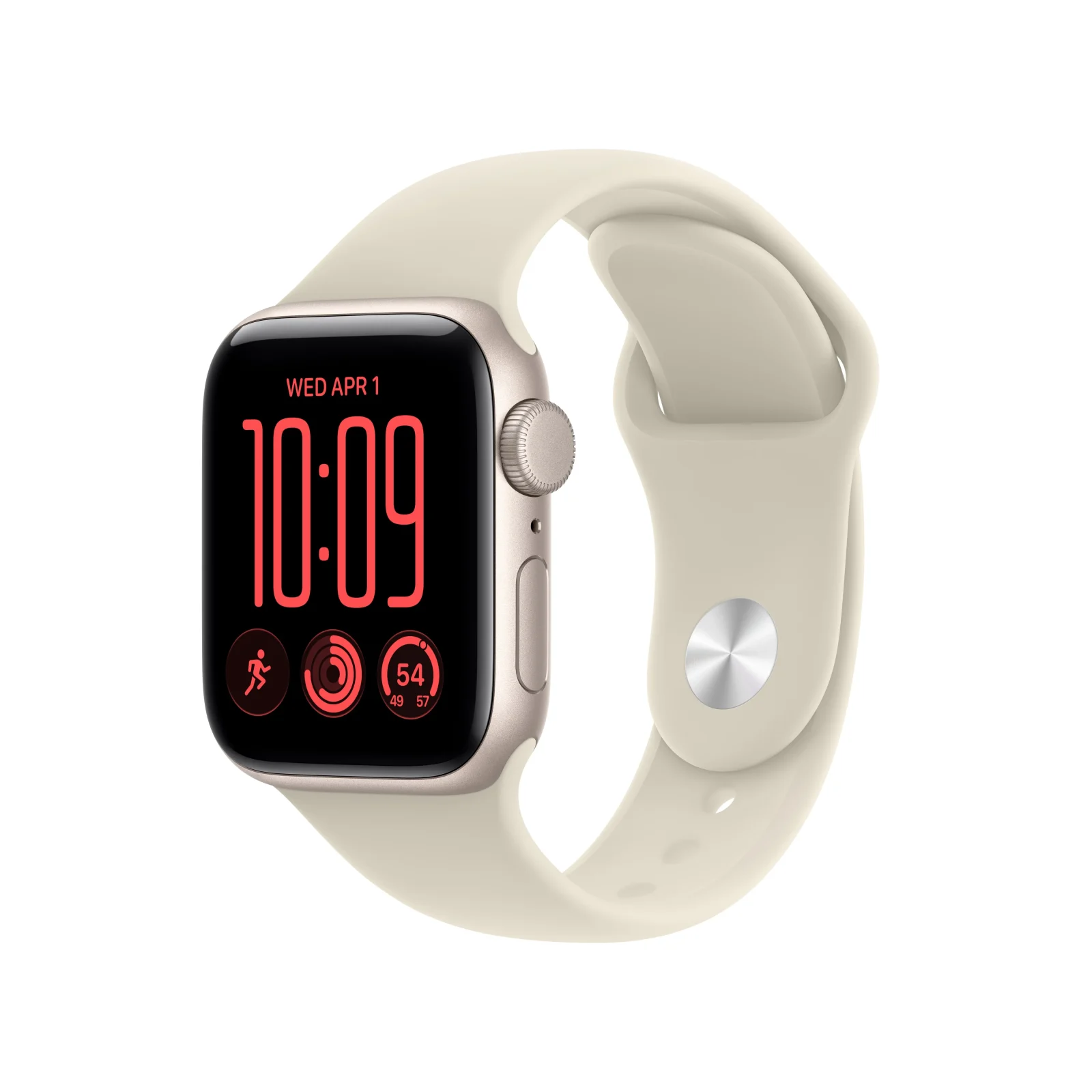 Apple Watch SE 3 GPS, caixa em alumínio luz das estrelas de 40 mm com Bracelete desportiva areia - S/M