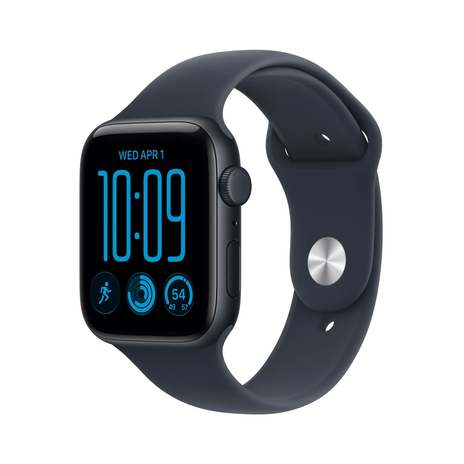 Apple Watch SE 3 GPS + Cellular, caixa em alumínio meia‑noite de 44 mm com Bracelete desportiva azul Navy - S/M