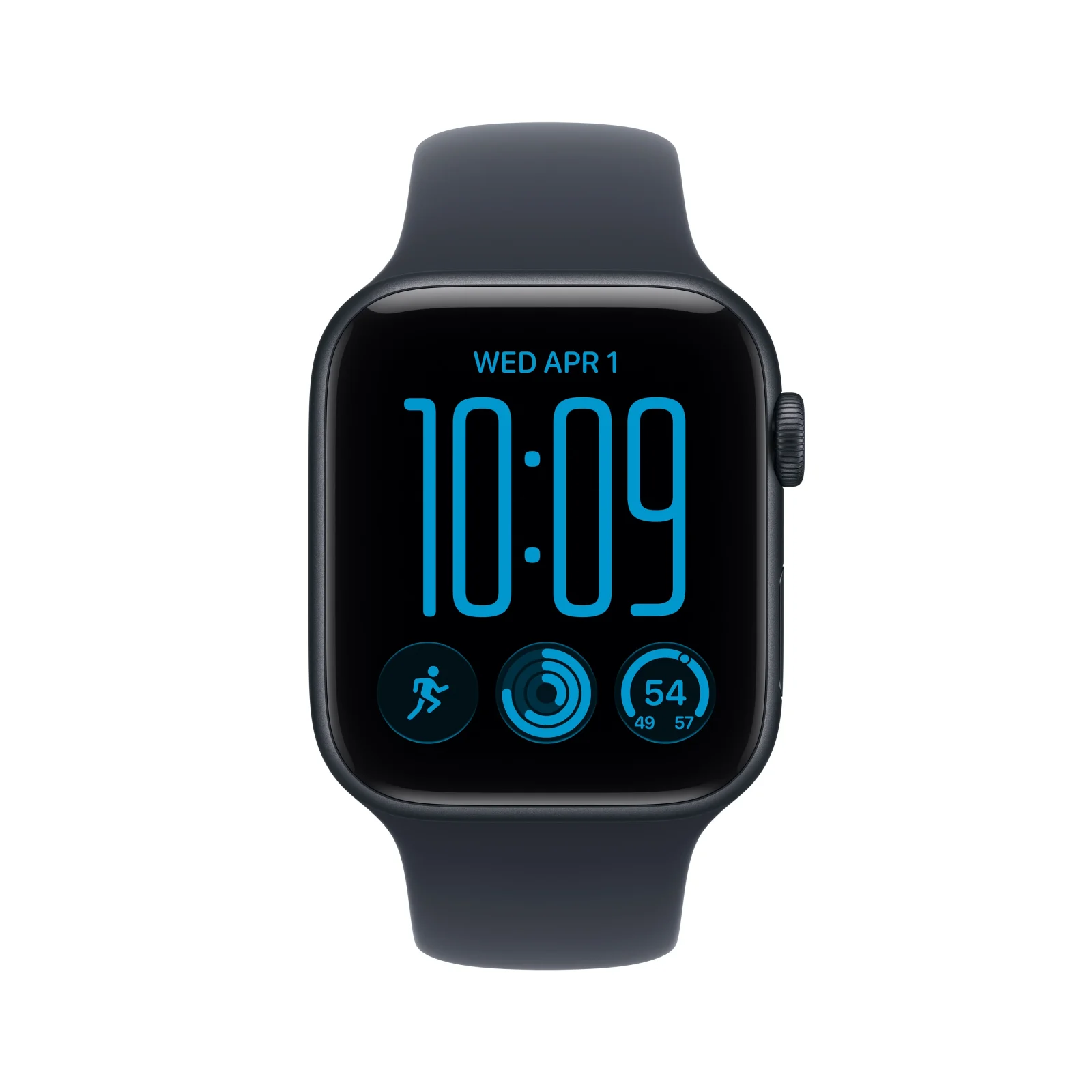 Apple Watch SE 3 GPS + Cellular, caixa em alumínio meia‑noite de 44 mm com Bracelete desportiva azul Navy - S/M - Image 2