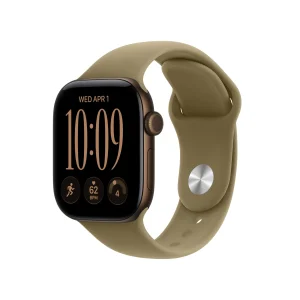 Apple Watch Series 12 GPS, caixa em alumínio bronze escuro de 42 mm com Bracelete desportiva azeitona - M/L