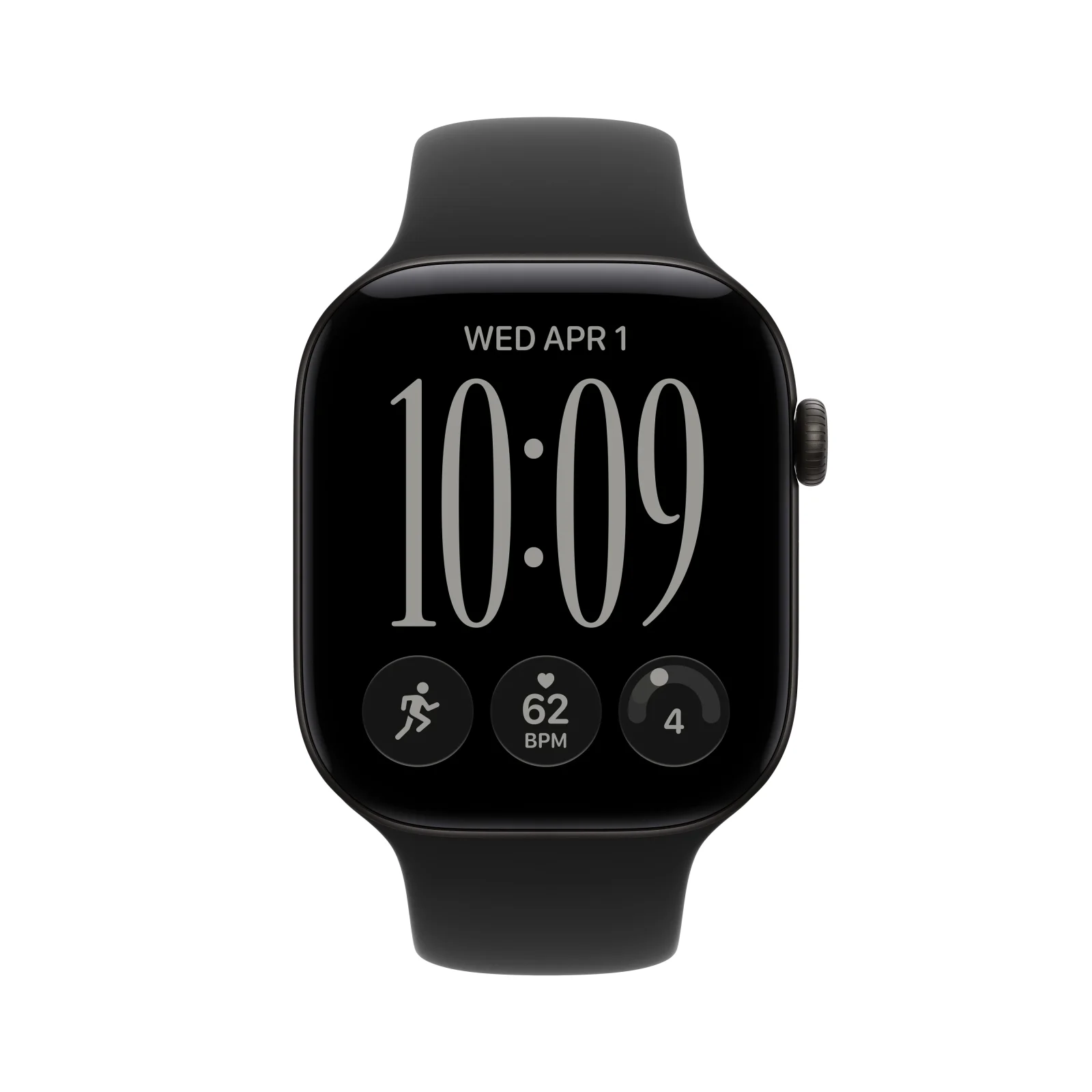 Apple Watch Series 12 GPS, caixa em alumínio preto de 46 mm com Bracelete desportiva preta - S/M - Image 2