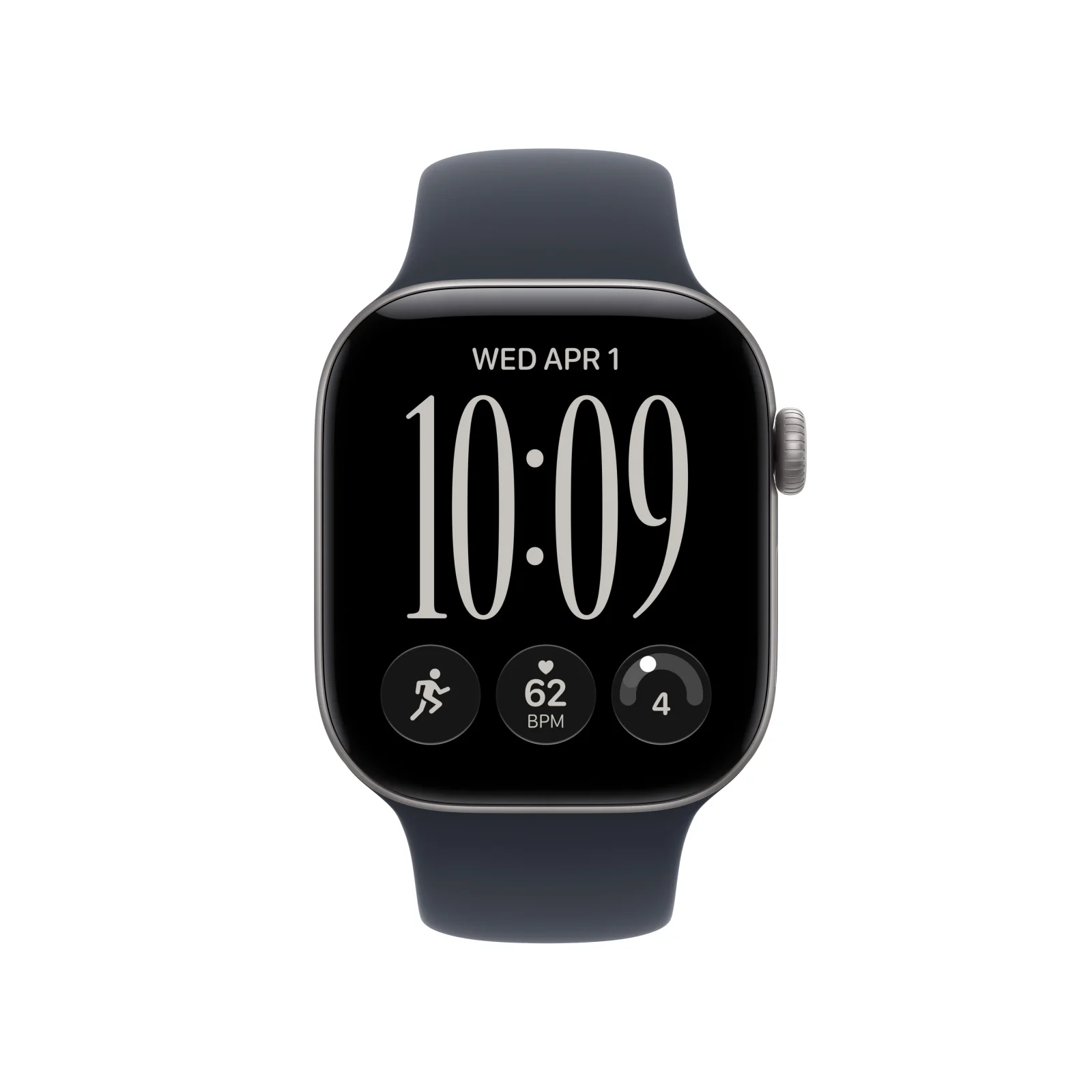 Apple Watch Series 12 GPS + Cellular, caixa em alumínio cinzento sideral de 42 mm com Bracelete desportiva azul Navy - M/L - Image 2