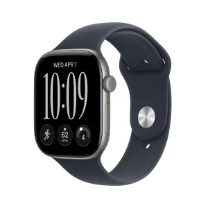 Apple Watch Series 12 GPS + Cellular, caixa em alumínio cinzento sideral de 46 mm com Bracelete desportiva azul Navy - M/L