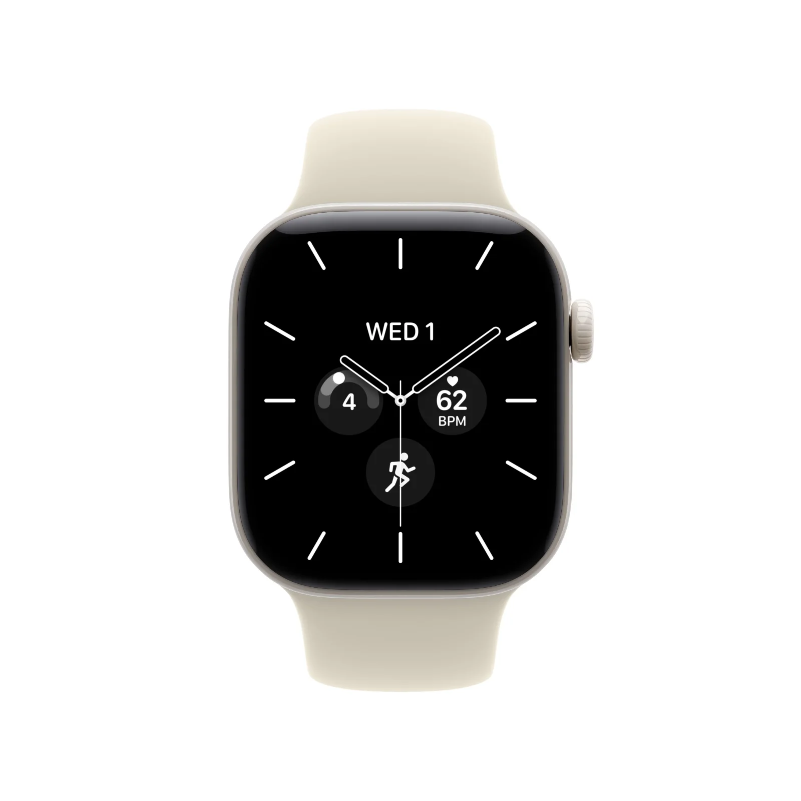 Apple Watch Series 12 GPS + Cellular, caixa em cerâmica branco pérola de 42 mm com Bracelete desportiva areia - M/L - Image 2