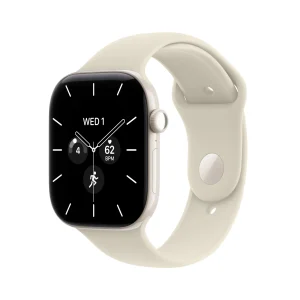 Apple Watch Series 12 GPS + Cellular, caixa em cerâmica branco pérola de 46 mm com Bracelete desportiva areia - M/L