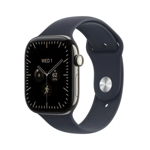 Apple Watch Series 12 GPS + Cellular, caixa em titânio natural de 46 mm com Bracelete desportiva azul Navy - M/L