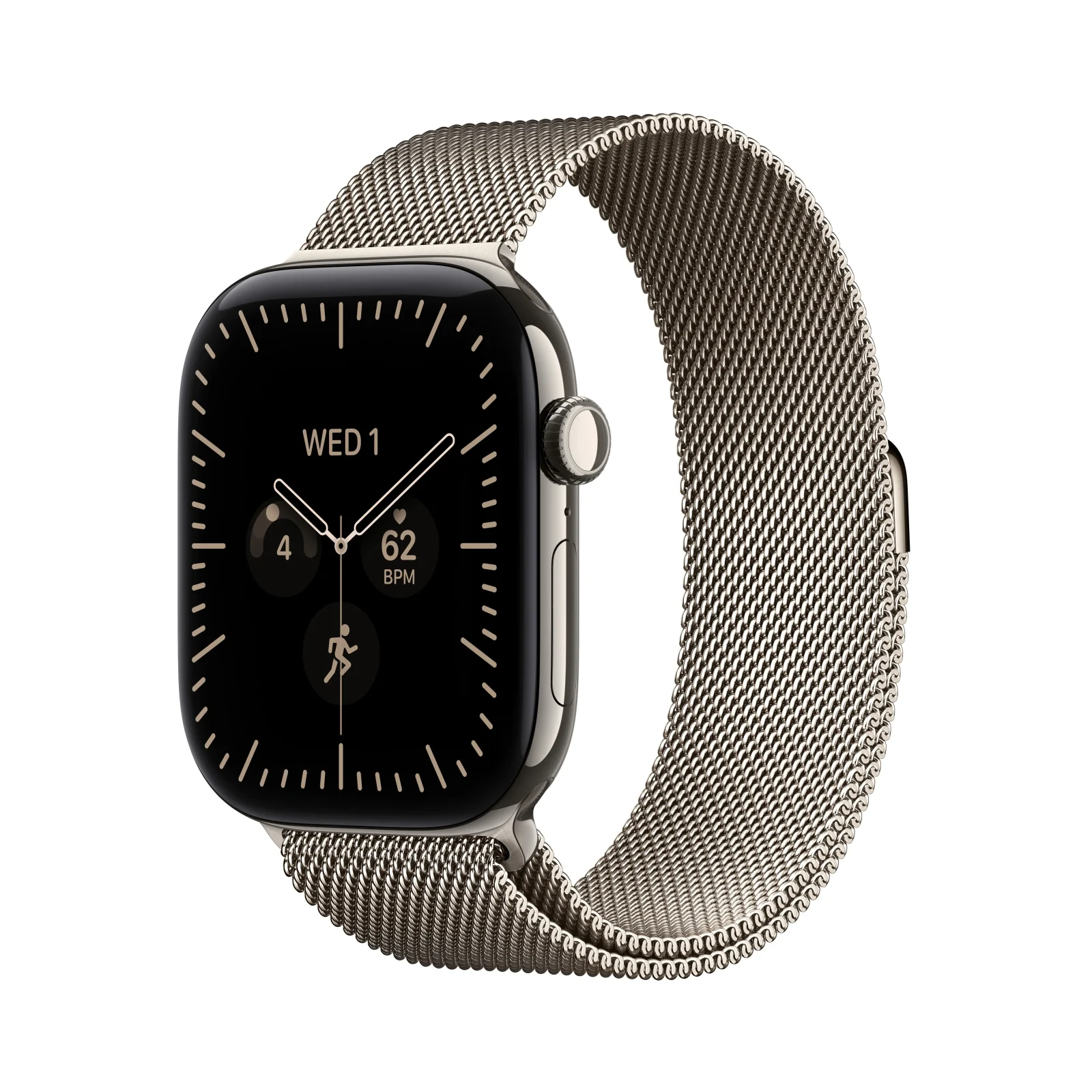 Apple Watch Series 12 GPS + Cellular, caixa em titânio natural de 46 mm com Loop milanesa natural - S/M