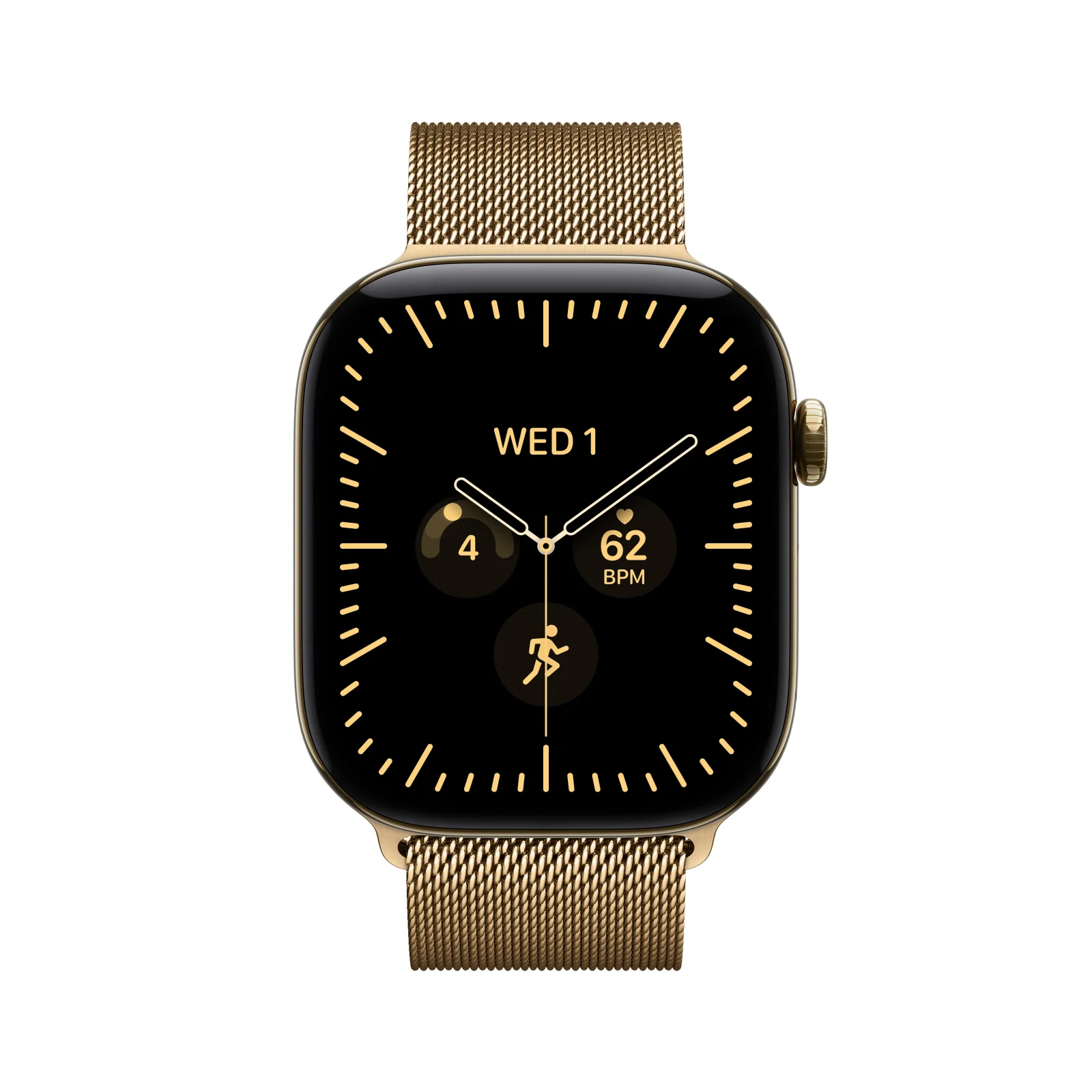 Apple Watch Series 12 GPS + Cellular, caixa em titânio ouro radiante de 46 mm com Loop milanesa ouro radiante - S/M - Image 2