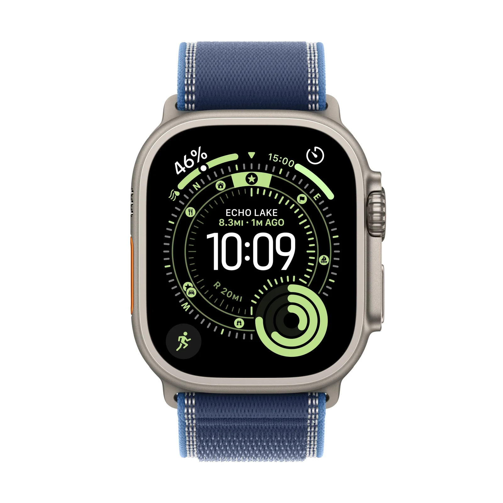 Apple Watch Ultra 3 GPS + Cellular, Caixa em titânio natural de 49 mm com Loop Trail azul/azul-vivo - S/M - Image 2