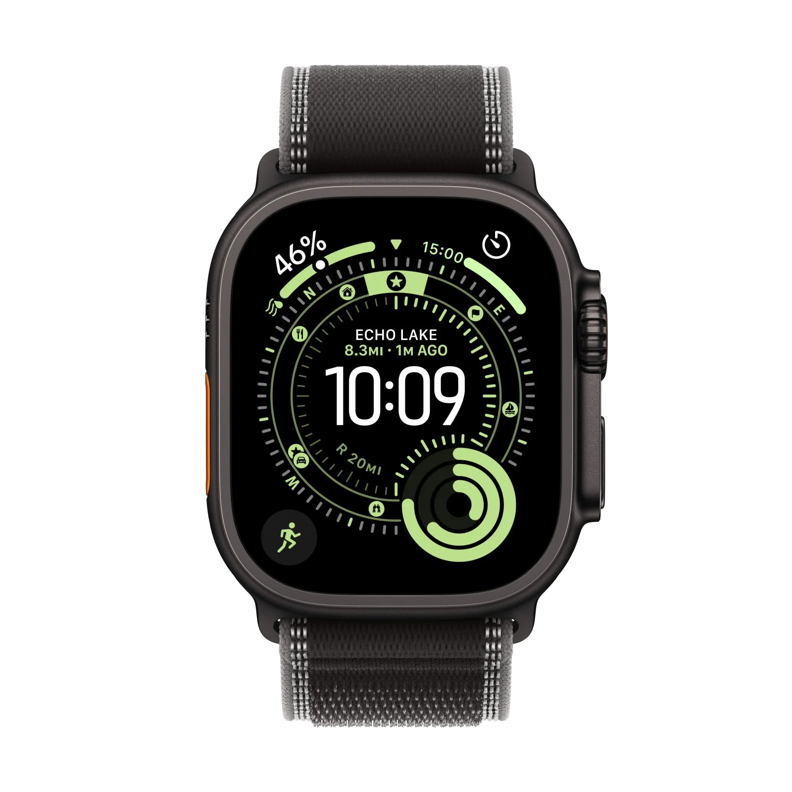 Apple Watch Ultra 3 GPS + Cellular, Caixa em titânio preto de 49 mm com Loop Trail preto/carvão - M/L - Image 2