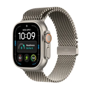 Apple Watch Ultra 4 GPS + Cellular, Caixa em titânio natural de 49 mm com Loop milanesa em titânio natural ‑ S