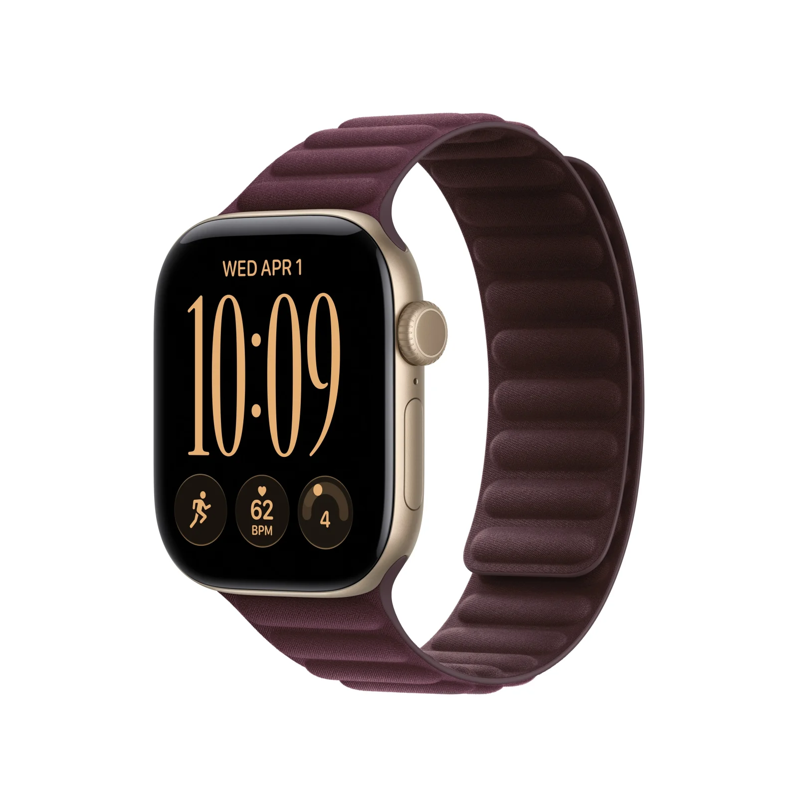 Bracelete de elos magnética bordô de 42 mm - S/M - Image 2