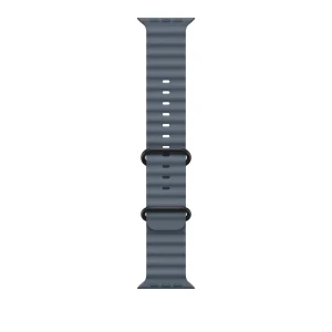 Bracelete Ocean azul‑âncora de 49 mm - Titânio preto