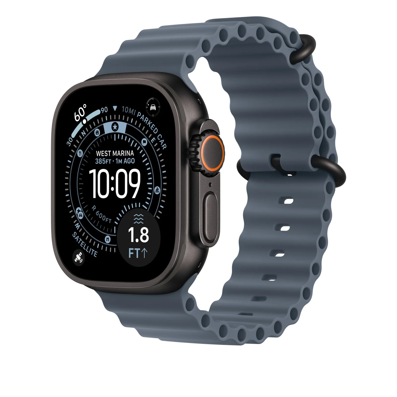 Bracelete Ocean azul‑âncora de 49 mm - Titânio preto - Image 2