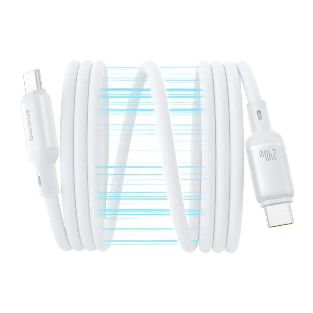 Cabo magnetico Baseus picogo usb-c to usb-c 240w 1m Moon White - Image 2