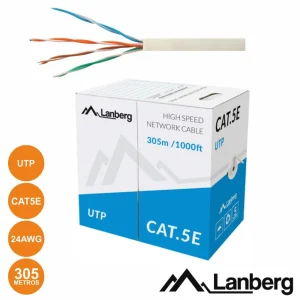 Cabo UTP CAT5E 4xAWG23 Cinzento LANBERG preço por metro