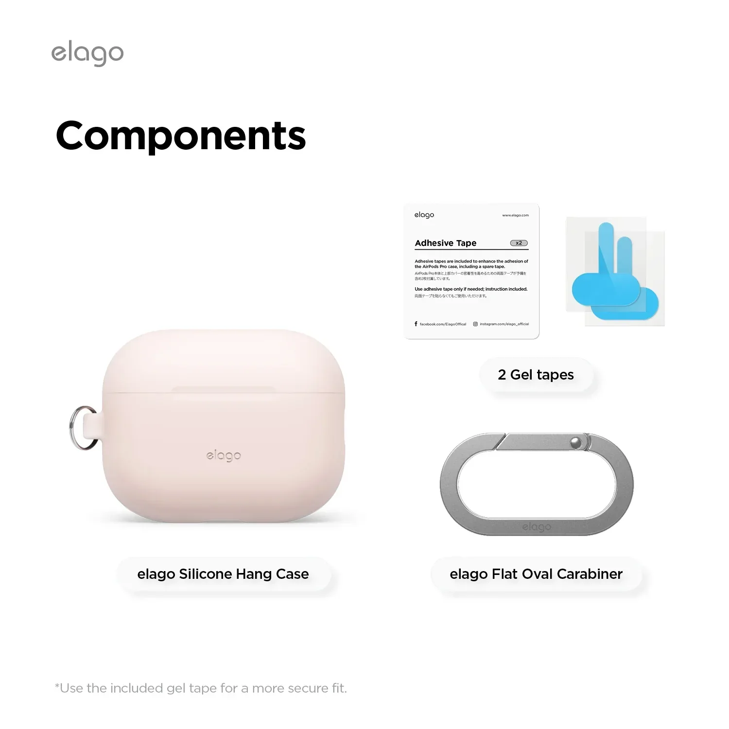 Capa Elago AirPods Pro 3 Hang Case Sand Rosa - Image 2