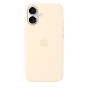 Capa em silicone com MagSafe para iPhone 17 – Baunilha