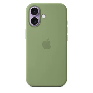 Capa em silicone com MagSafe para iPhone 17 – Musgo-claro