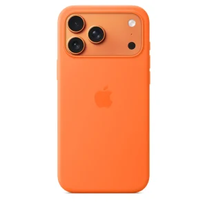 Capa em silicone com MagSafe para iPhone 17 Pro Max – Laranja