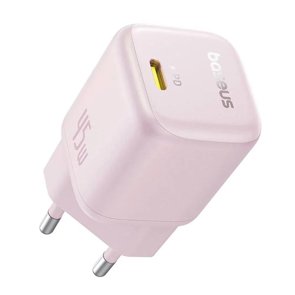 Carregador Baseus Picogo Gan 1C 45W Eu Baby Pink