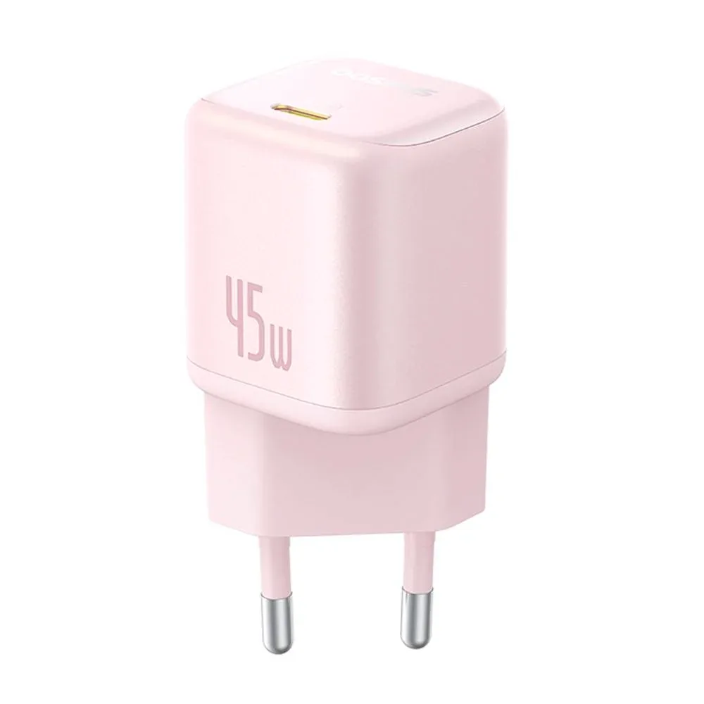 Carregador Baseus Picogo Gan 1C 45W Eu Baby Pink - Image 2