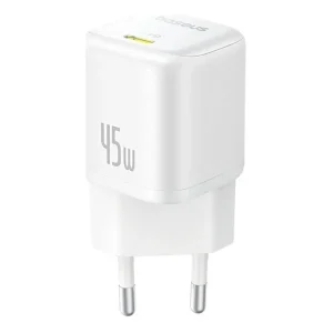 Carregador Baseus PicoGo GaN Fast Charger Ultra-Mini 45W USB-C Branco
