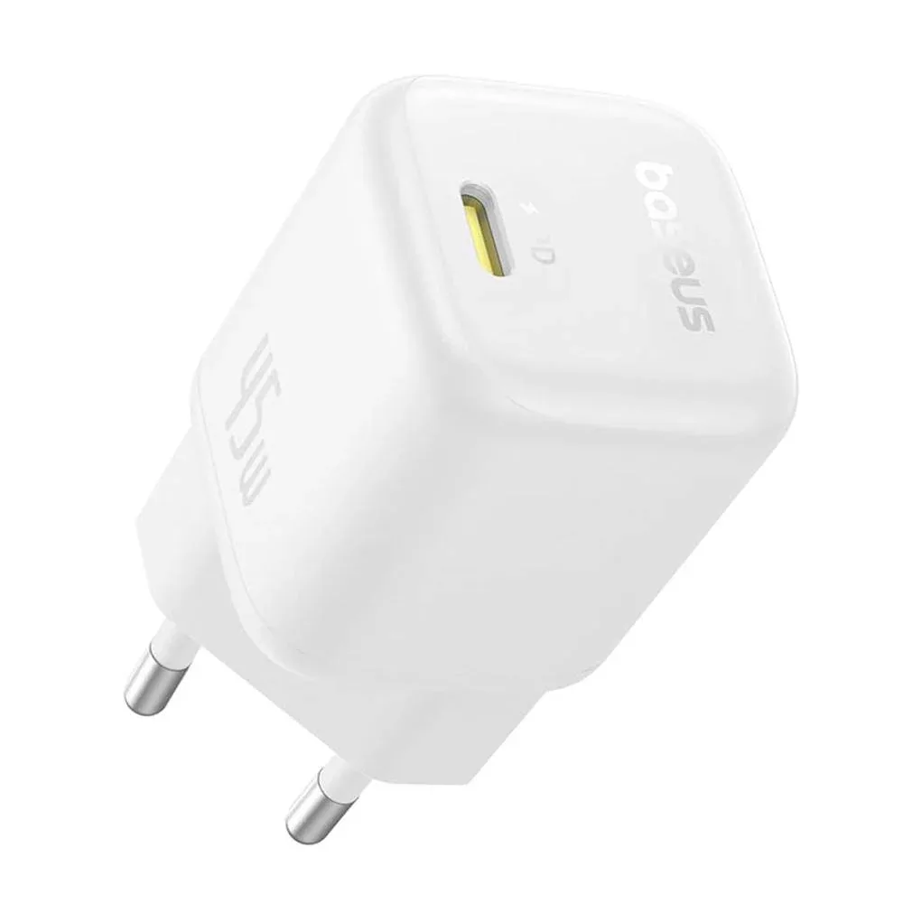 Carregador Baseus PicoGo GaN Fast Charger Ultra-Mini 45W USB-C Branco - Image 2