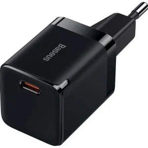 Carregador Baseus Rápido Gan3 1C 30W Eu Preto