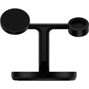 Carregador Wireless Baseus Swan 3-em-1 c/ MagSafe 20W Preto