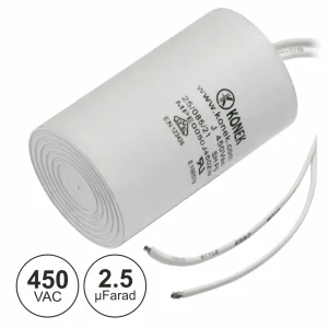 Condensador Arranque 2,5uf 450V + Terra C/ Fios