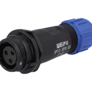 Conector ficha SP13 fêmea PIN 3 IP68 4÷6,5mm 13A solda 250V Conector Circular