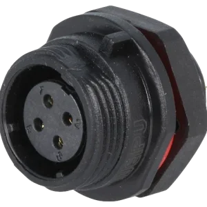 Conector ficha SP13 fêmea PIN: 4 IP68 5A solda para painel 200V Conector Circular