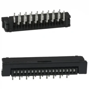 Ficha FFC/FPC (flat-cable) parte inferior 0,039" (1,00mm) Furo passante, ângulo direito 18 pinos
