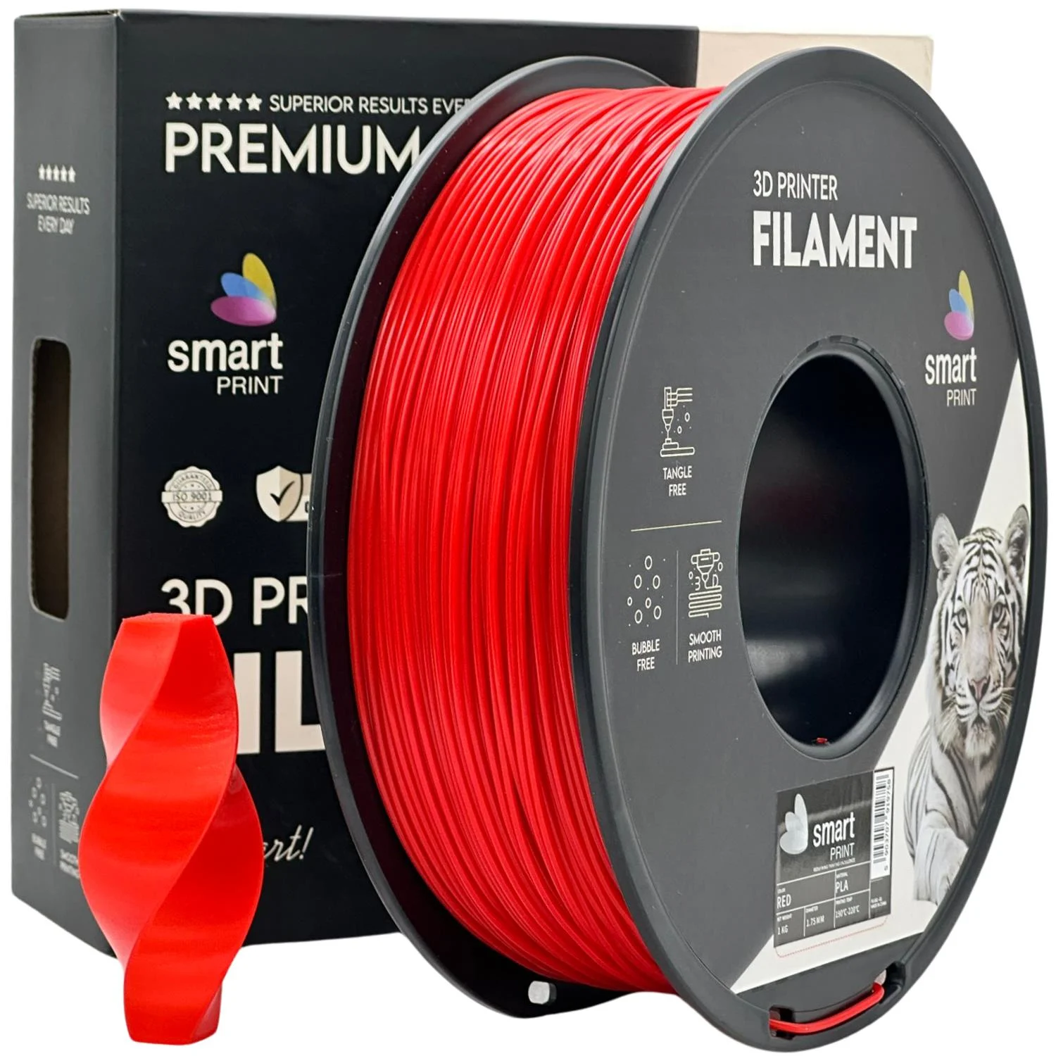 Filamento PLA Vermelho - Diametro 1,75mm - Bobina 1kg Smart Print