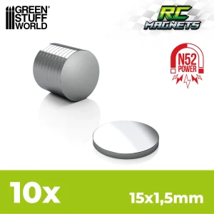 Íman Neodimio 15x1,5mm preço pack 10 imans N52