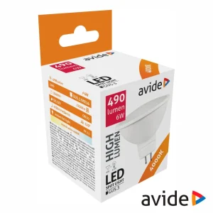 Lâmpada LED GU5.3 MR16 Spot 6W 510lm 12V 4000K AVIDE