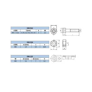 Parafuso M3 8 mm preço por unidade - inclui porca e anilha