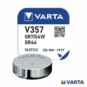 Pilha Óxido Prata Botão V357/SR1154W/SR44 1.55V VARTA
