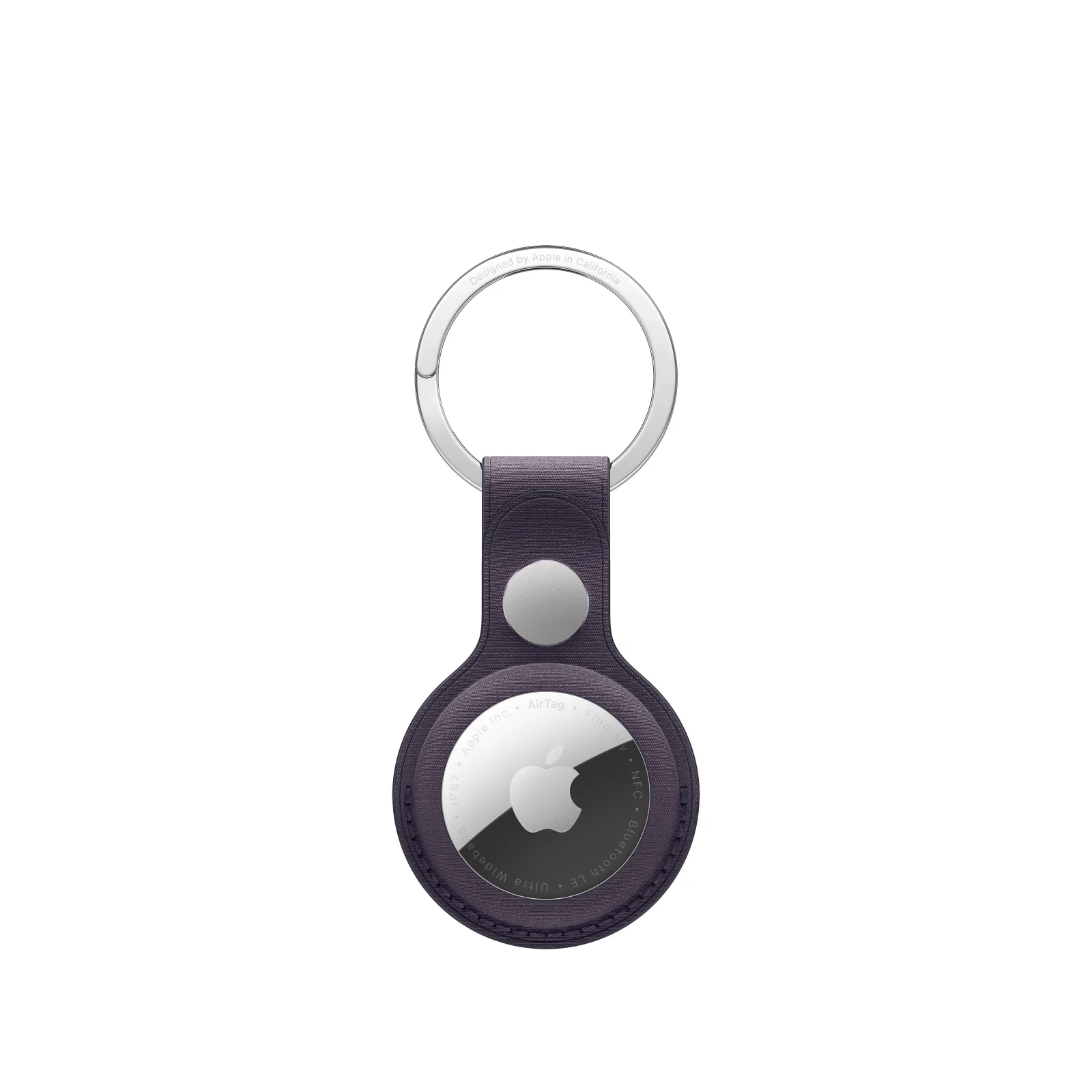 Porta‑chaves em tecido FineWoven para AirTag - Roxo meia‑noite