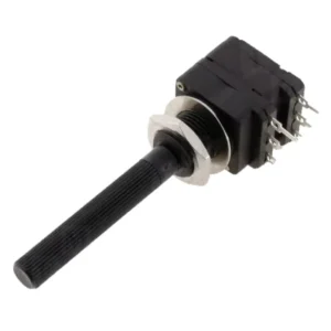 Potenciómetro axial de volta única 10kohm 100mW THT 6mm plastico Serrilhado duplo logaritmico