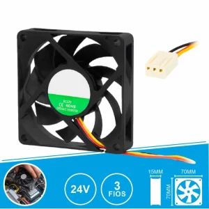 Ventoinha 24V 70x70x15mm 3 Fios